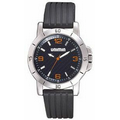 Unisex Grand Prix Watch w/ Black Dial & Orange Hour Markers